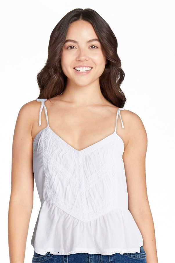No Boundaries Lace Trim Peplum Tank, Women's XXS - XXL | Walmart (US)