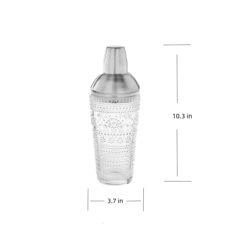The Pioneer Woman Channing Glass 24-Ounce Cocktail Shaker with Stainless Steel Lid, Clear | Walmart (US)