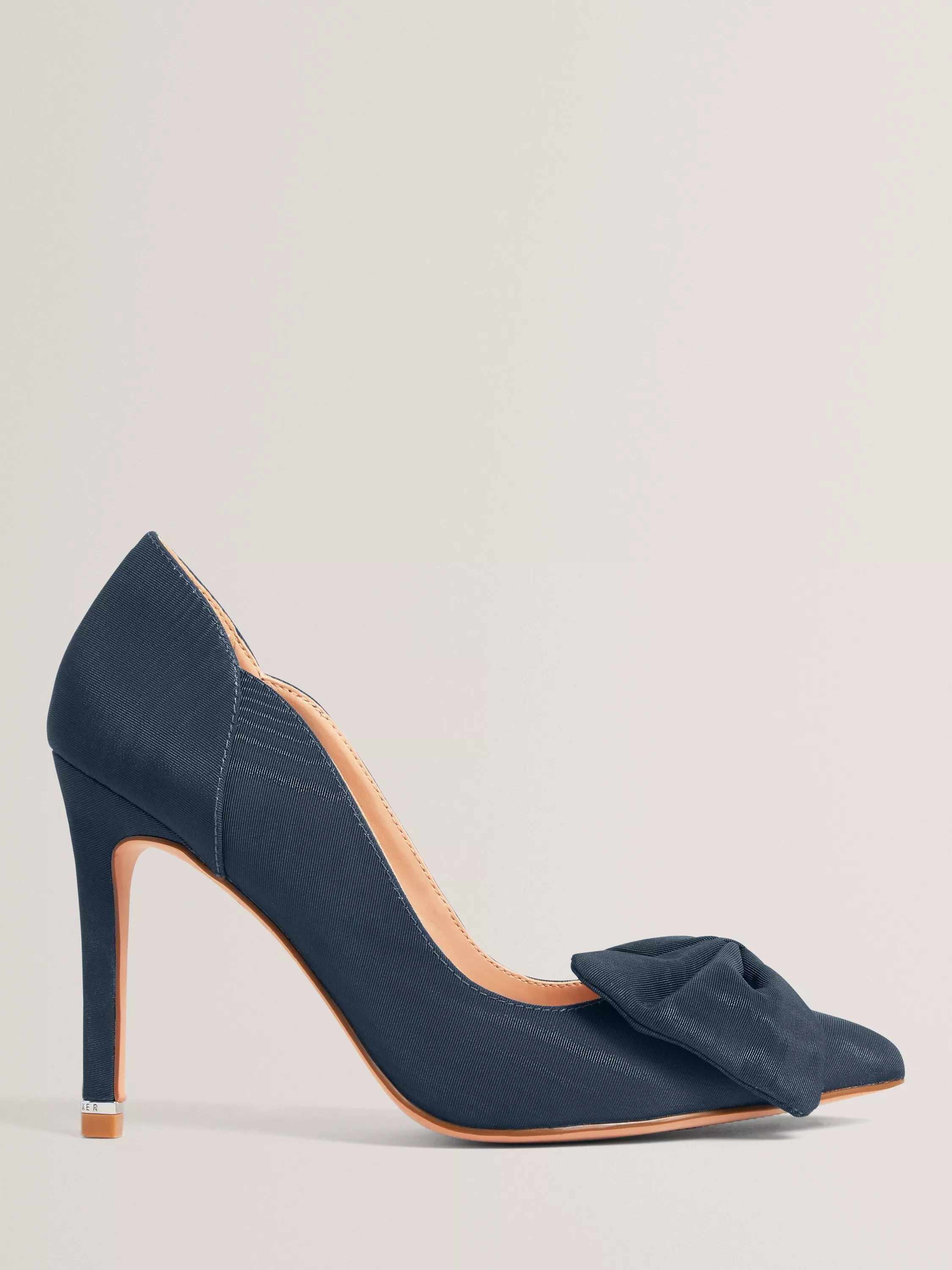 Ted Baker Laissy Bow Pointed Court Shoes, Navy | John Lewis (UK)