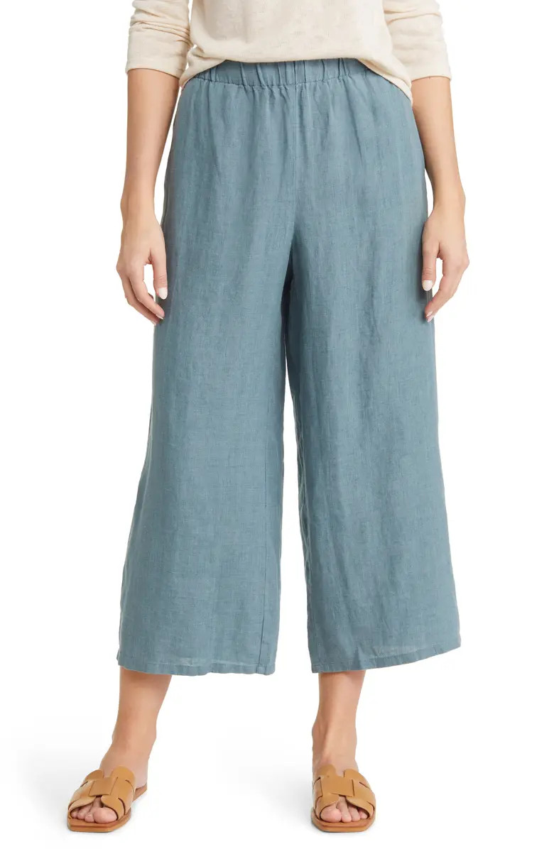 Organic Linen Crop Wide Leg Pants | Nordstrom