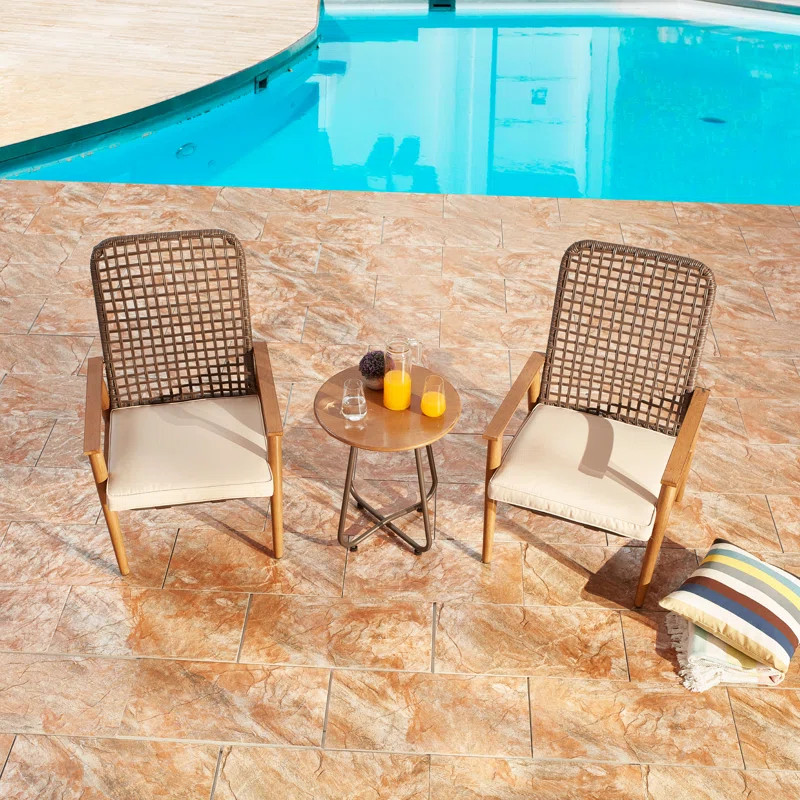 Hawes 3 Piece Rattan Seating Group with Cushions | Wayfair North America