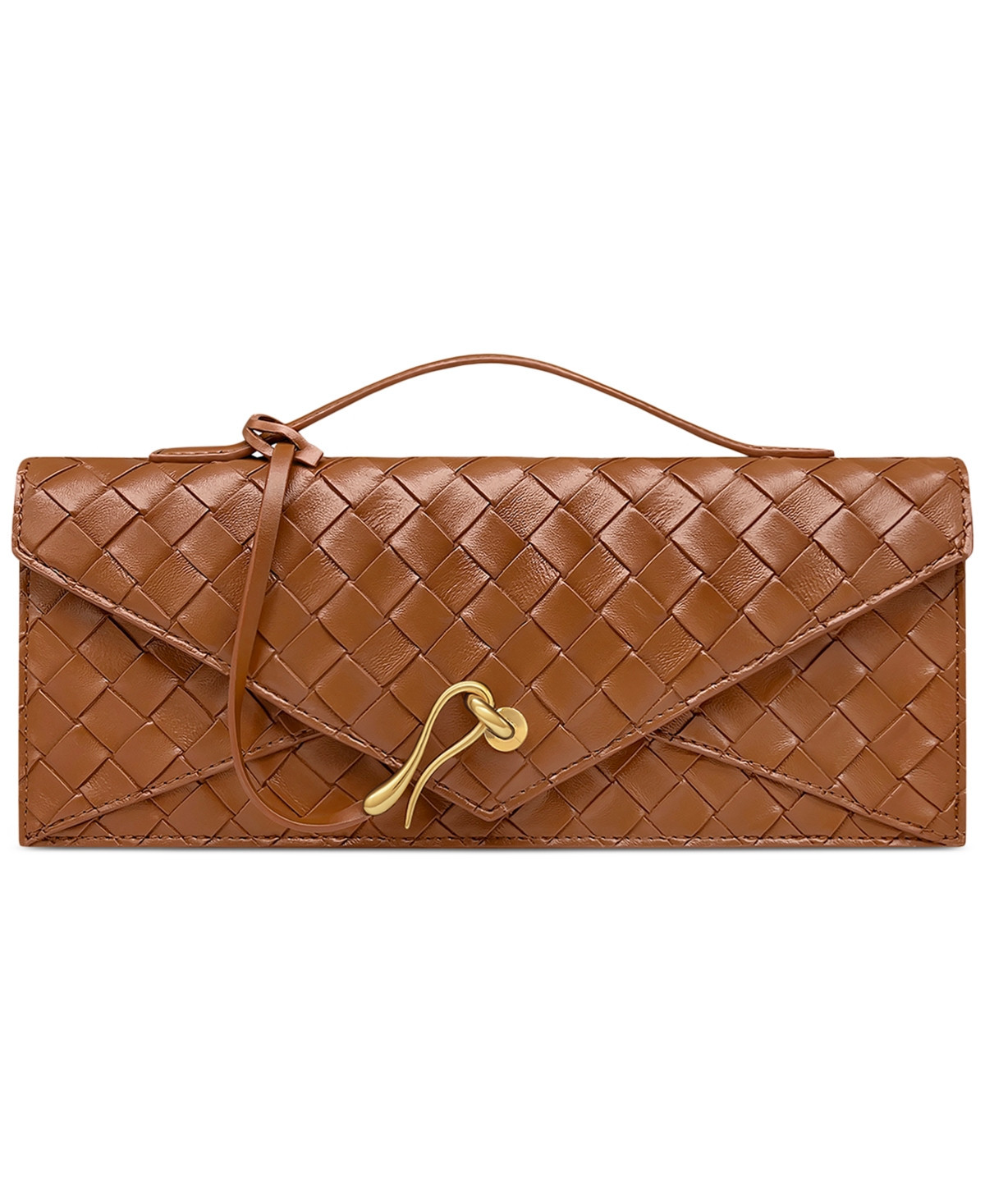 Jw Pei Celeste Small Woven Textured Envelope Top Handle Clutch Handbag - Brown | Macy's