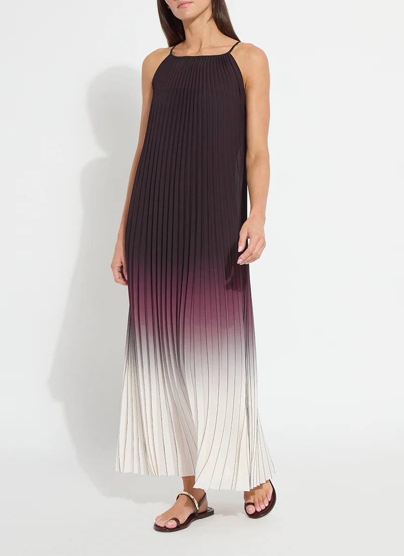 Lorena Pleated Chiffon Midi Dress | Lysse NY