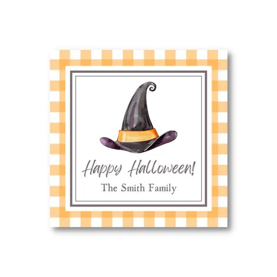 Witch Hat Halloween Gift Tags  Custom Digital Printable  - Etsy | Etsy (US)