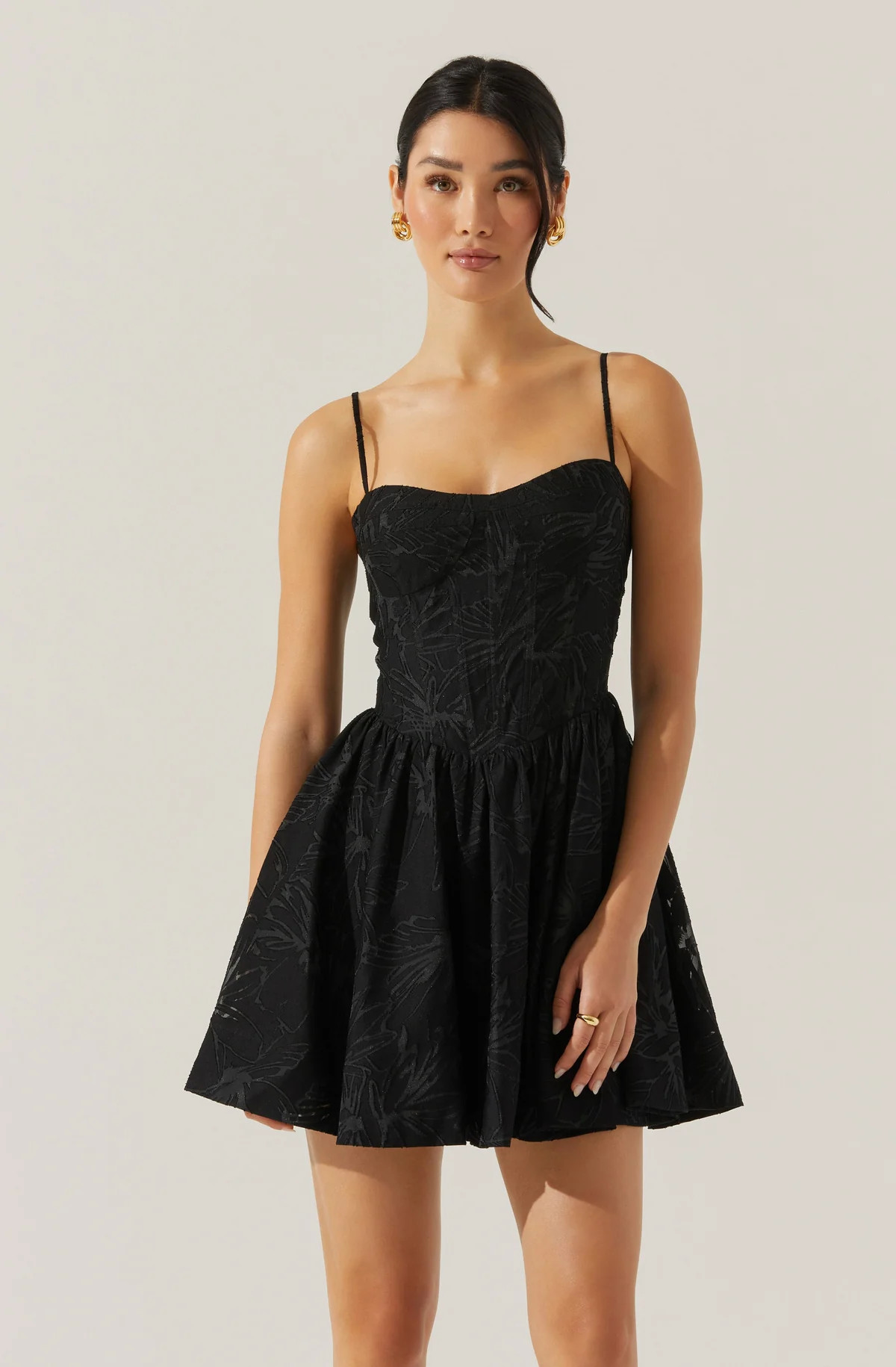 Linelly Jacquard Bustier Skater Dress | ASTR The Label (US)