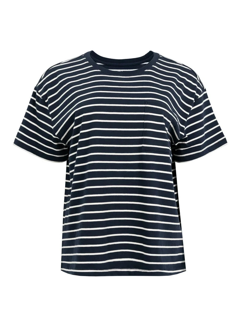 Time and Tru Women's Short Sleeve Boyfriend T-Shirt | Walmart (US)