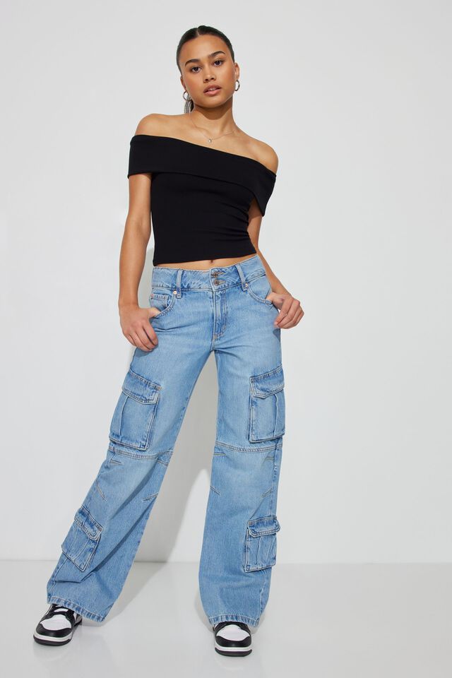High Rise Wide Cargo Jean | Garage Clothing
