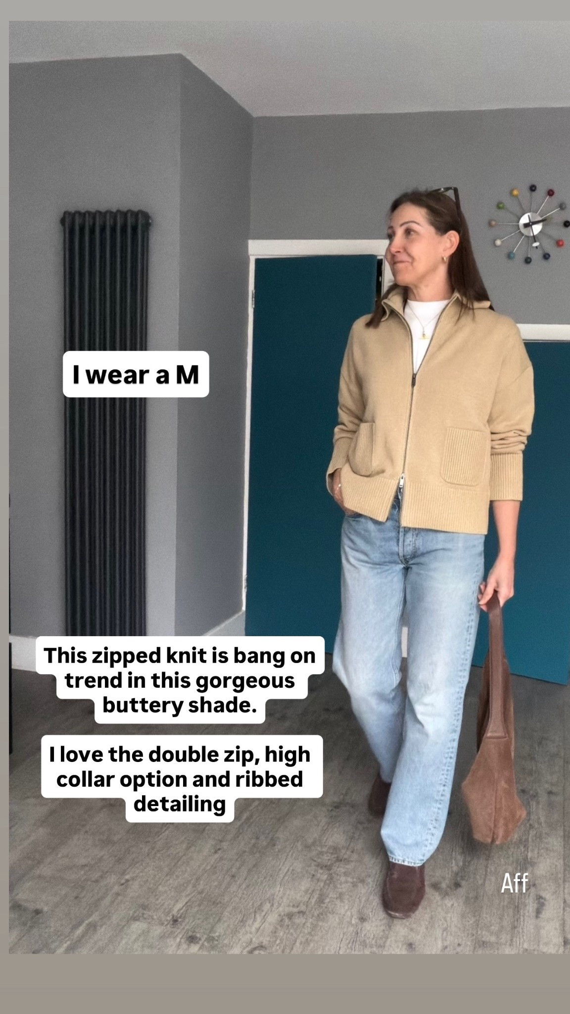 A zipped knit Is an easy spring update. This has all the key design details in this on-trend buttery shade and also comes in navy . I’m in a M

#LTKstyletip #LTKuk #LTKspring