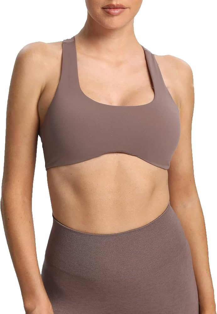Aoxjox Women's Workout Sports Bras Fitness Backless Padded Define Sculpt Racerback Bra Yoga Crop ... | Amazon (US)