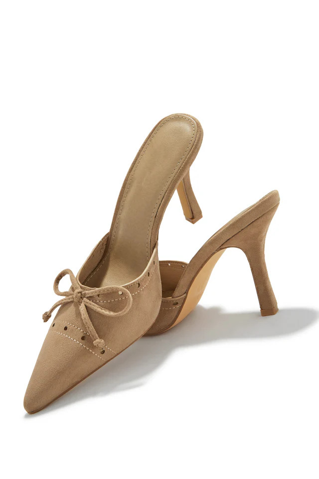 Miss Lola | Coraima Nude Mule Heel Pumps | MISS LOLA