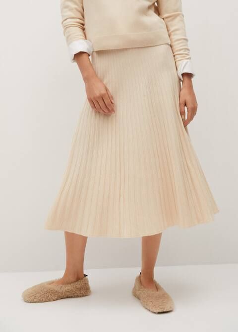 Pleated knit skirt | MANGO (US)