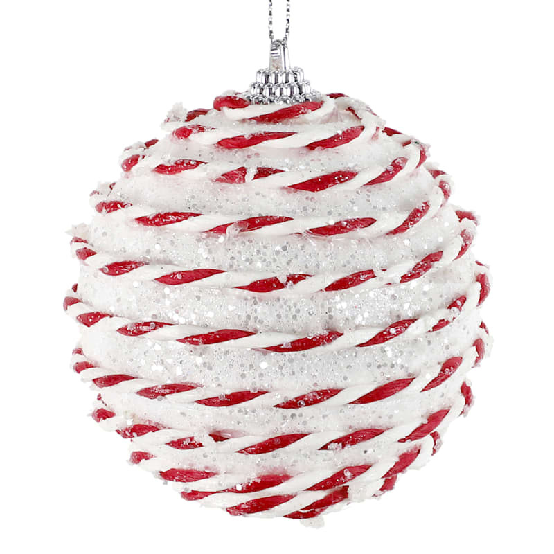 Peppermint Swirl Ball Ornament, 3" | At Home