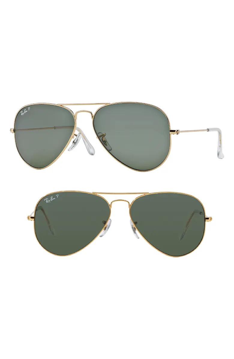 Ray-Ban Original 62mm Oversize Polarized Aviator Sunglasses | Nordstrom | Nordstrom