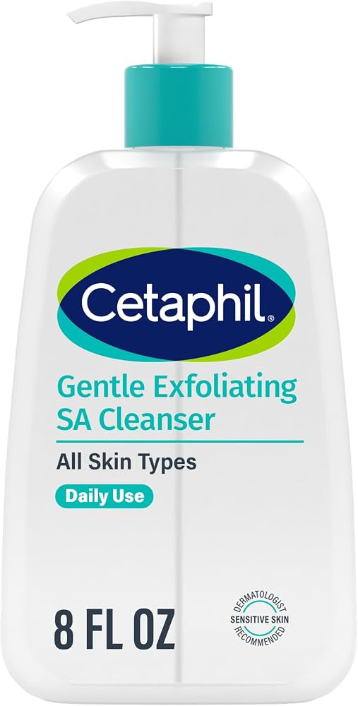 Cetaphil Gentle Exfoliating SA Cleanser, Foaming Gel Cleanser for All Skin Types, 8 Oz Pump Bottl... | Amazon (US)