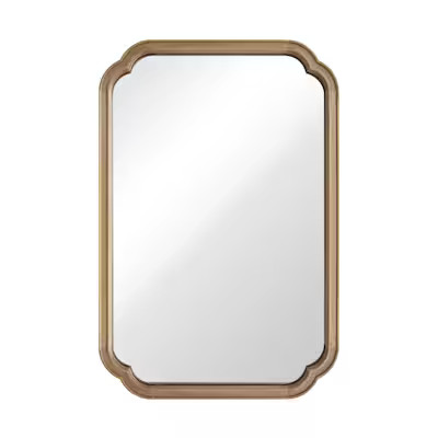 allen + roth 24-in W x 36.0-in H Rectangle Natural Wood Polished Wall Mirror | Lowe's