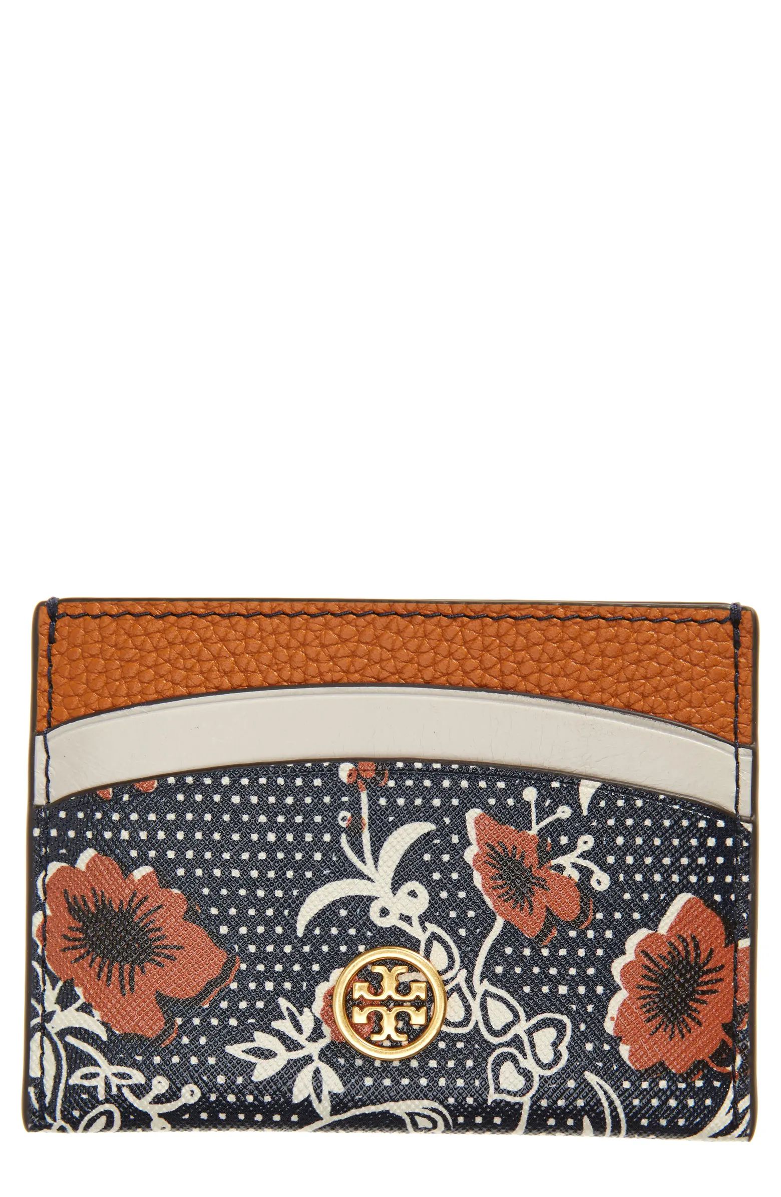 Tory Burch Robinson Print Leather Card Case | Nordstrom | Nordstrom