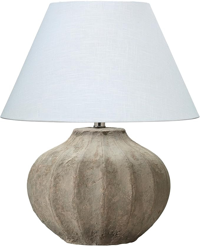 Ceramic Table Lamp with Linen Shade Grey Nautical Coastal Transitional | Amazon (US)