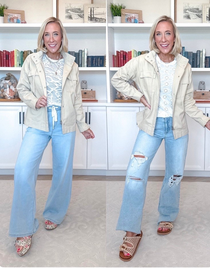 @maurices - spring denim haul: (and it’s all on sale!… PLUS, use code LTK10 for a stackable 10% off!!) #mauricespartner High Rise Ripped Wide Leg Jean - Size 0, Regular. Eyelet Crew Neck Tee - Size XSmall. Tan Canvas Utility Jacket - Size XSmall. Raffia Two Band Footbed Sandal - TTS. Matte Gold Cutout Fan Drop Earrings. Light Soft High Rise Wide Leg Jean - Size XSmall. Textured Floral Short Sleeve Tee - Size XSmall. 4 colors. Floral Flatform Slide Sandal - TTS. #ThatStyledFeeling

 

#LTKSeasonal #LTKOver40 #LTKSaleAlert