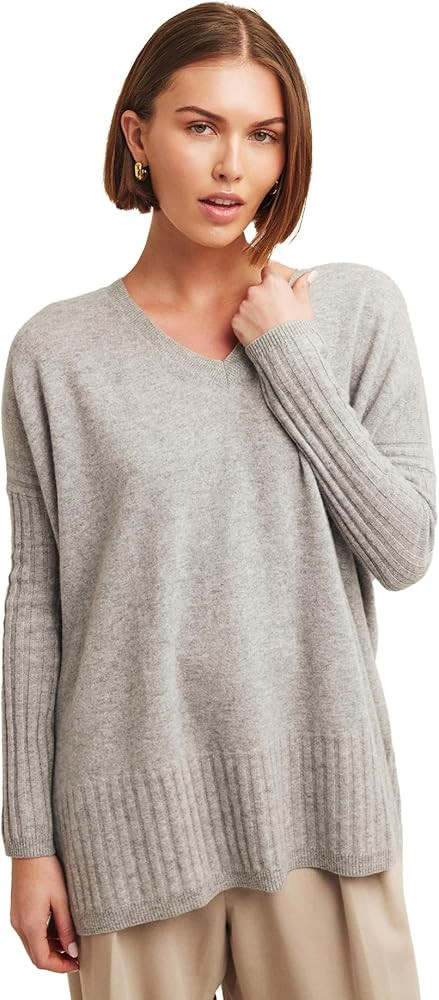NAADAM V-Neck Boyfriend Pullover | Amazon (US)