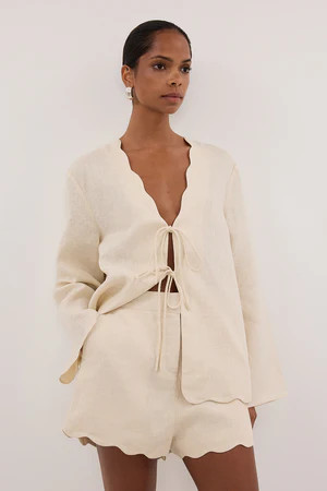 LELA SANDSTONE LINEN SHORT | DISSH