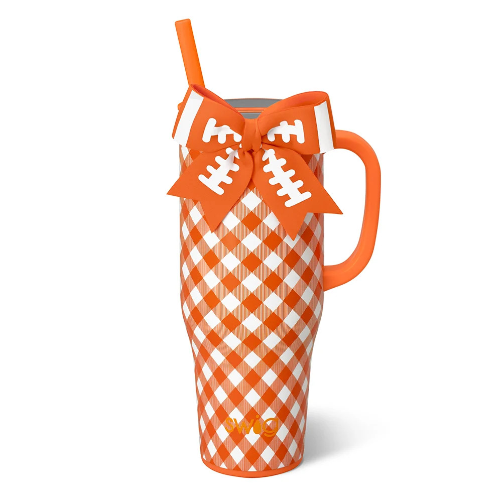 Gameday Gingham Orange Mega Mug 40oz | Swig Life