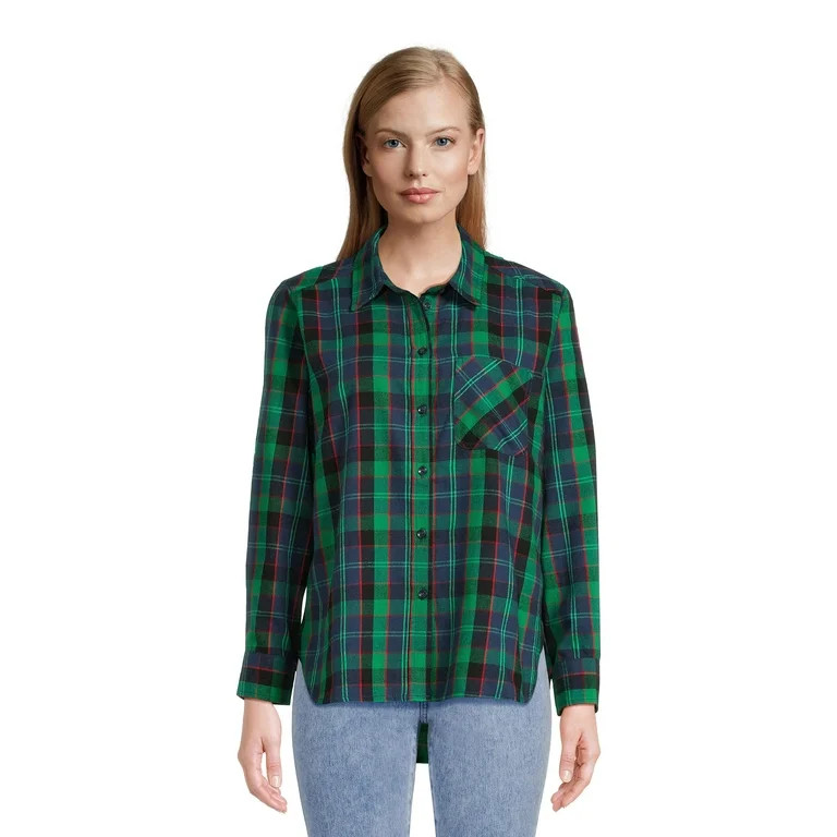 Time and Tru Women's Flannel Shirt, Sizes XS-3XL | Walmart (US)