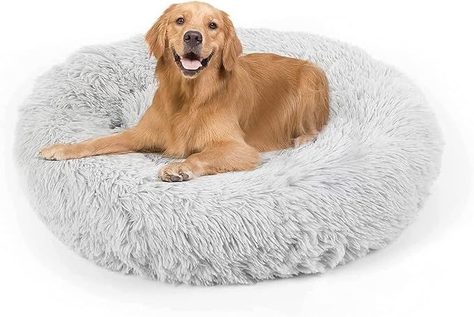 Dog Bed, Cat Calming Bed, Faux Fur Pillow Pet Donut Cuddler Round Plush Bed for Large Medium Smal... | Amazon (US)