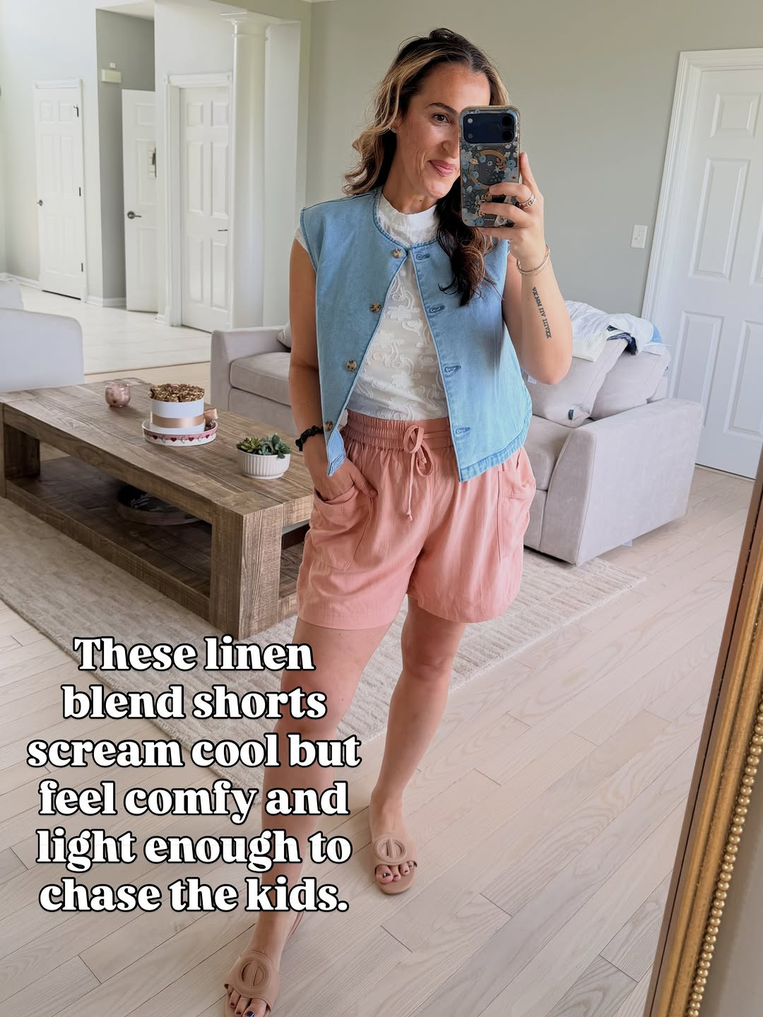 I love this whole look, but the shorts are the best for everyday summer casual. Comfy and lightweight. Wearing a medium. 
#casualchic #summercasual #summershorts 

 #LTKootd #LTKSeasonal #LTKMidsize