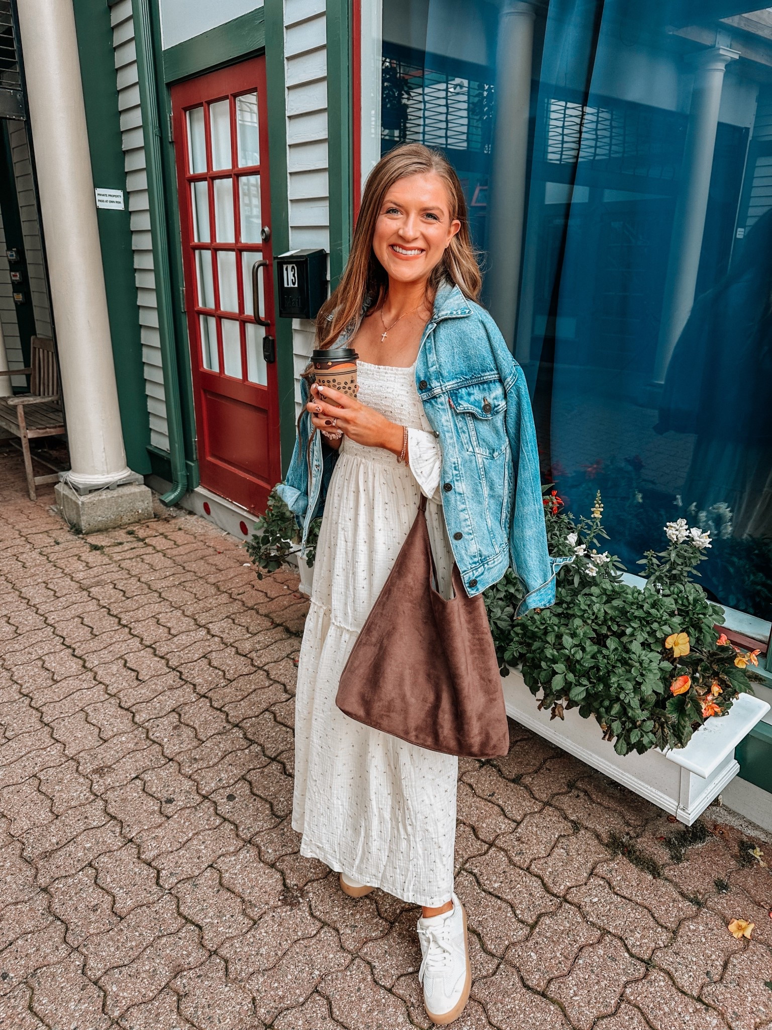 Fall morning OOTD, Sunday style, denim jacket, fall maxi dress, Maine outfit, travel 

#LTKSeasonal #LTKStyleTip #LTKTravel
