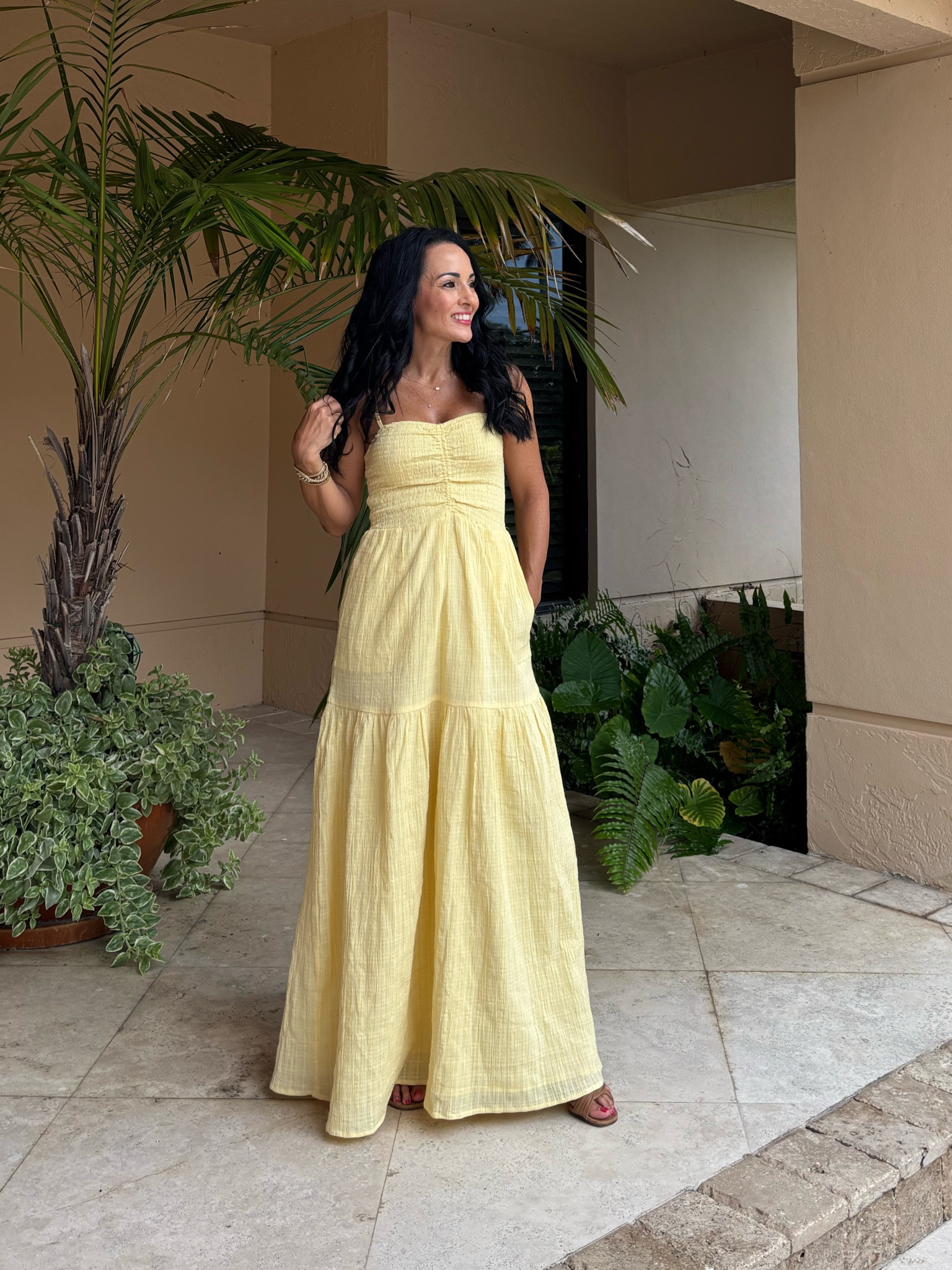 Yellow maxi dress with pockets 

#LTKSeasonal #LTKOver40 #LTKootd