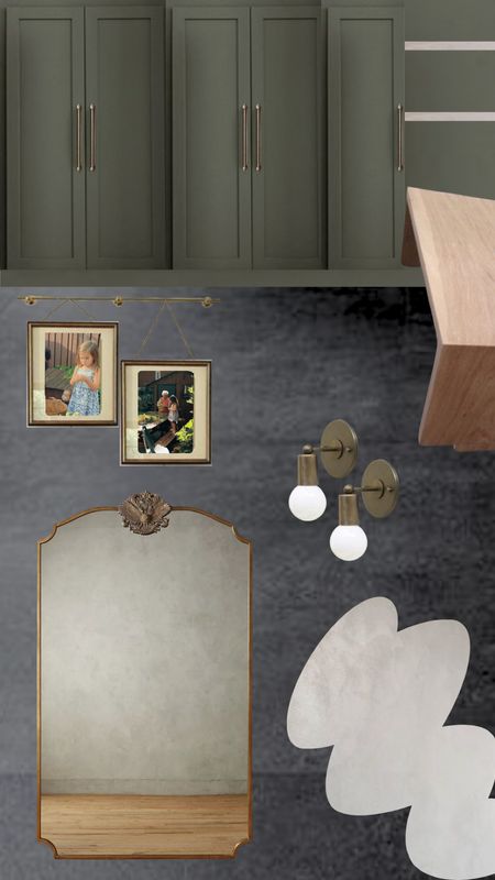 Second on the to do list in 2024 is our mudroom, that I'll be giving a moody vibe with dark green lockers, a white oak bench, a vintage brass mirror and brass accent lighting, as well as a brass picture rail and matte black floor tiles  

#LTKstyletip #LTKfindsunder100 #LTKhome