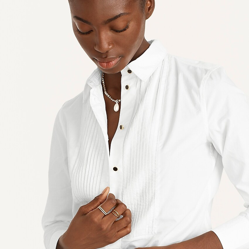Slim-fit cotton poplin tuxedo shirt | J. Crew US
