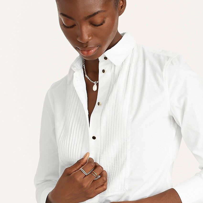 Slim-fit cotton poplin tuxedo shirt | J.Crew US