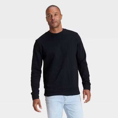 Men's Every Wear Fleece Crewneck Sweatshirt - Goodfellow & Co™ Black M | Target