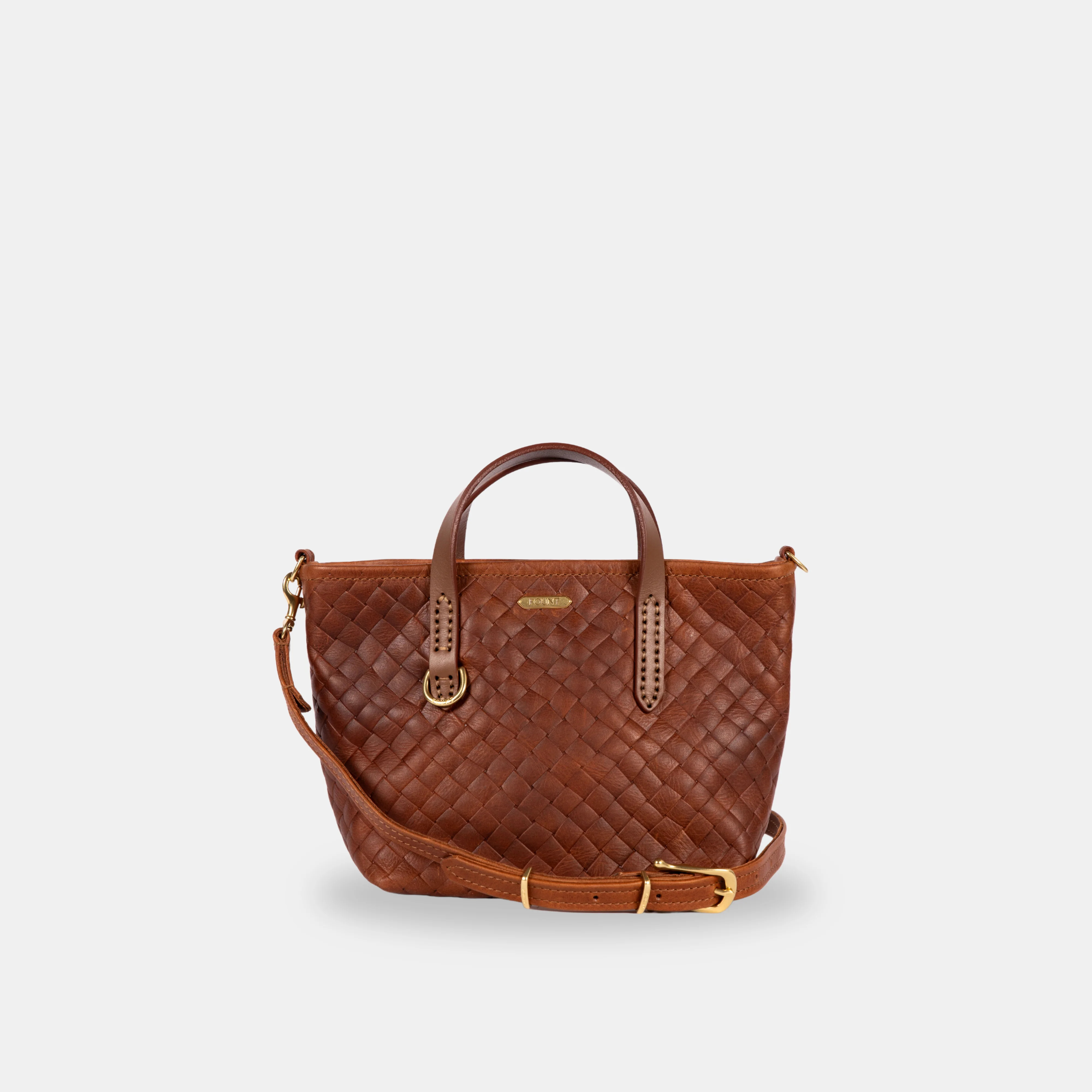 The Bellfield Crossbody in Embossed Woven Hazelnut | FOUNT