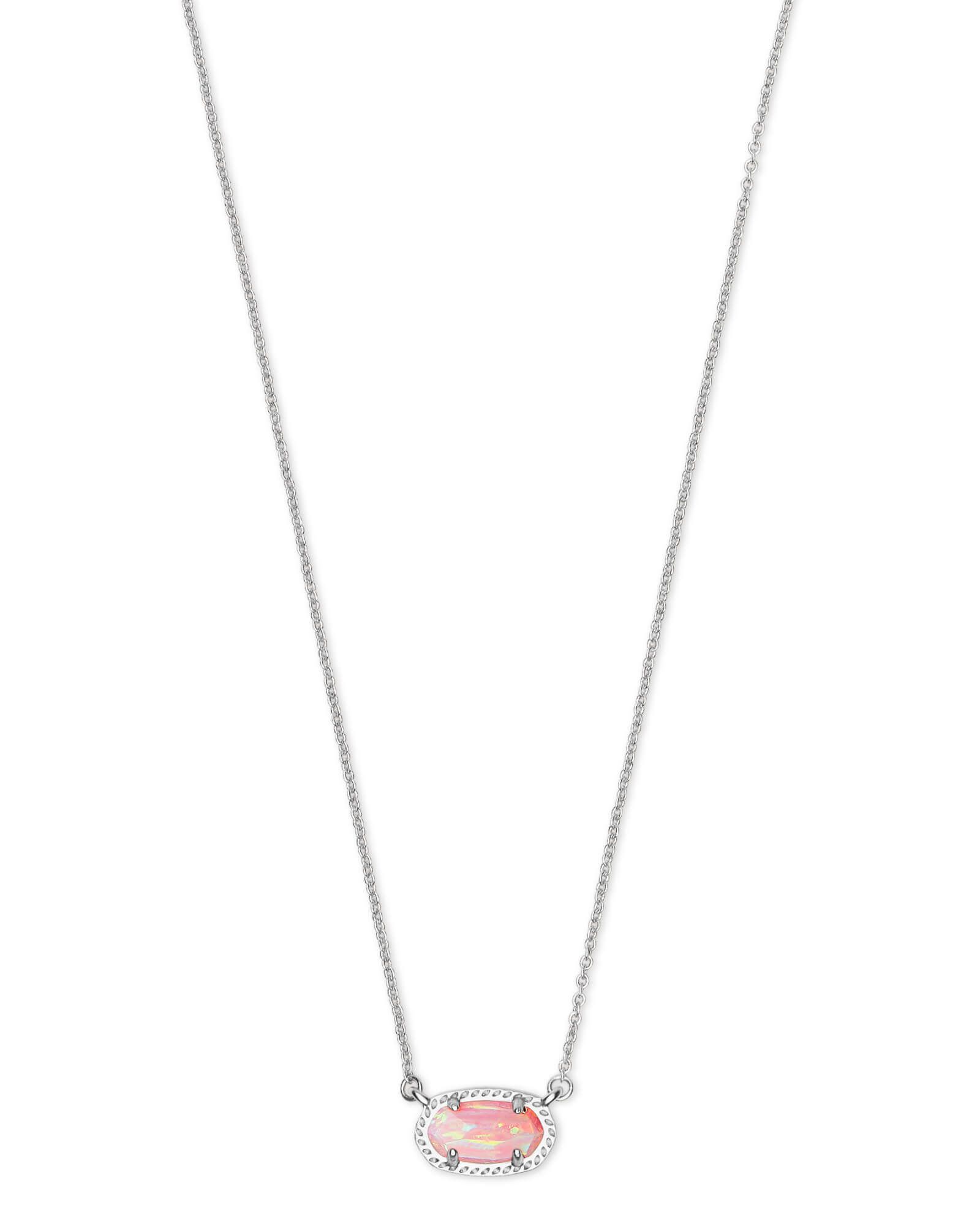 Ember Silver Pendant Necklace in Light Pink Opal | Kendra Scott