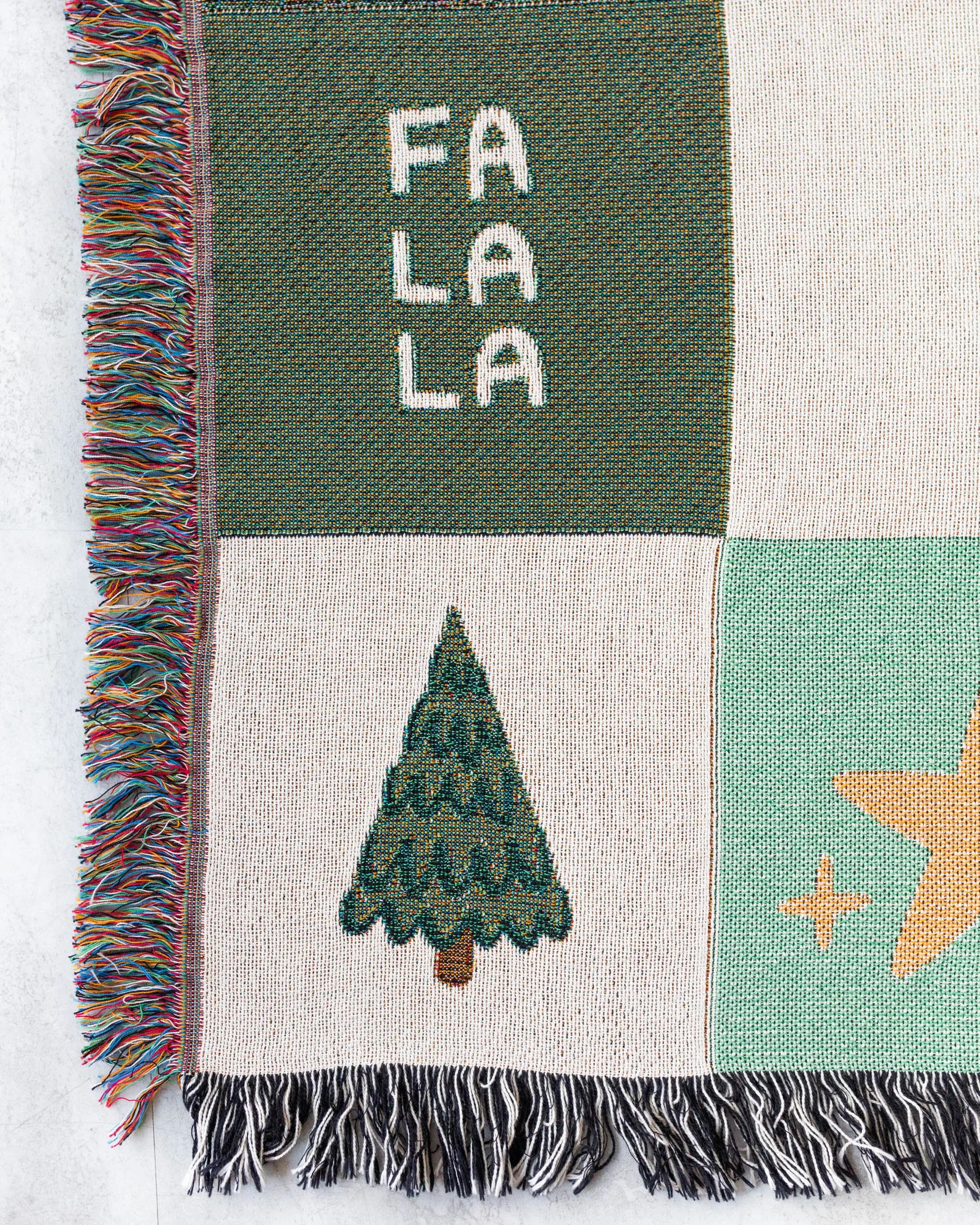 Christmas Blanket: Granny Square Patchwork Quilt Style, Cute Gingerbread Woven Throw, Winter Deco... | Etsy (US)