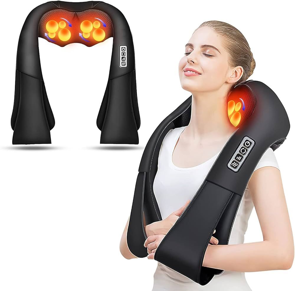 AERLANG Shiatsu Back and Neck Massager, Heating to Relieve Deep Tissue Pain, 3D Kneading Massage ... | Amazon (US)