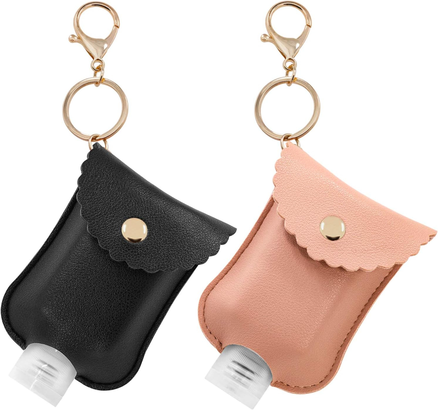 Hzran Portable Squeeze Bottle, Empty Leakproof Plastic Travel Bottle with Leather Keychain Holder... | Amazon (US)