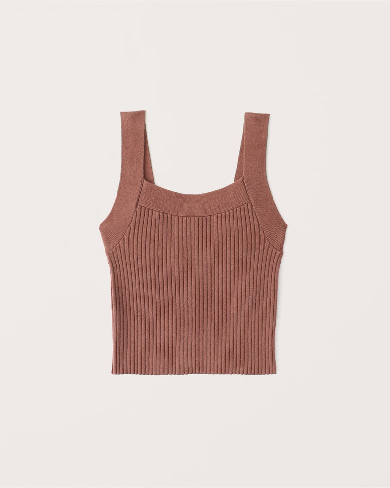 Women's Ribbed Squareneck Sweater Tank | Women's New Arrivals | Abercrombie.com | Abercrombie & Fitch (US)