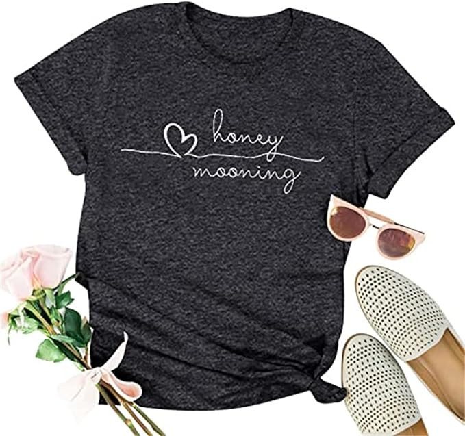 Honeymoon Shirt Women Bridal Shower Gift Shirts Team Bride Shirts Engagement Announcement Vacatio... | Amazon (US)