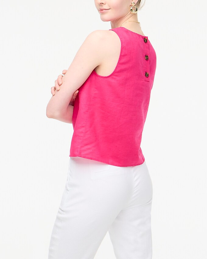 Linen-blend button-back shell tank top | J.Crew Factory