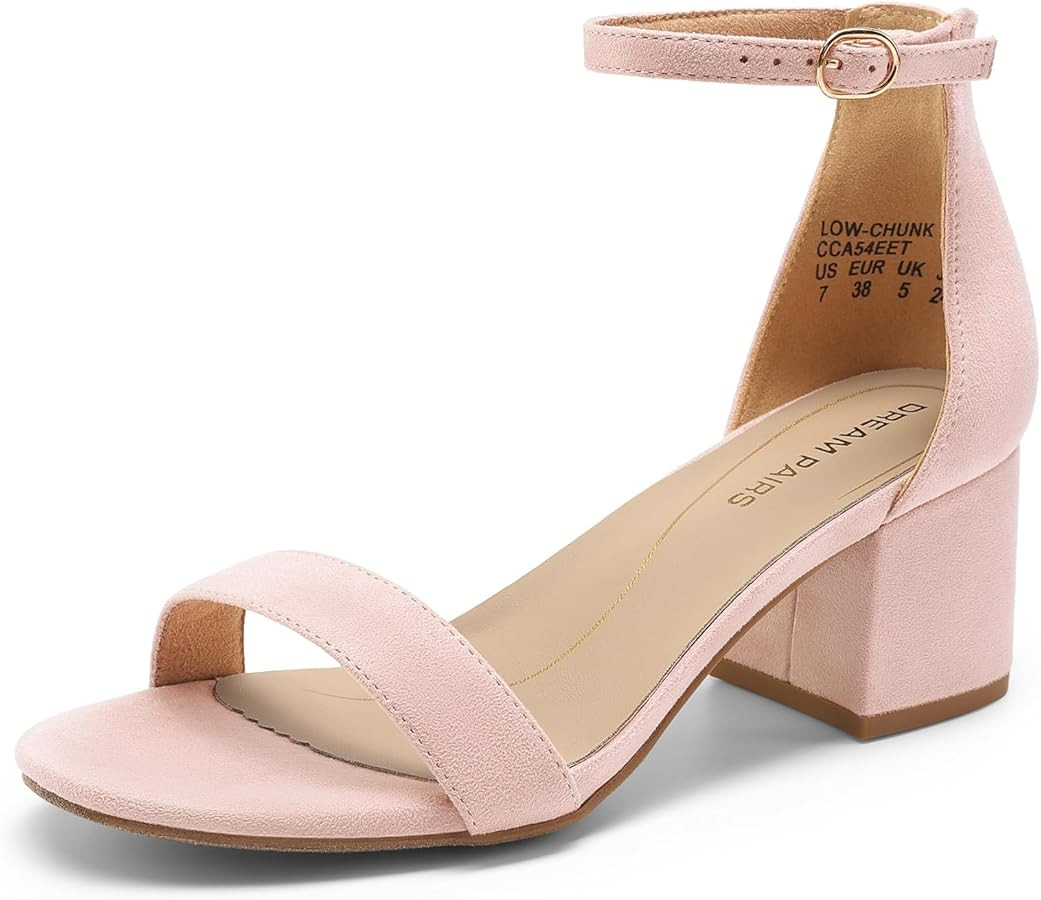 DREAM PAIRS Womens Low-Chunk Low Heel Pump Sandal | Amazon (US)