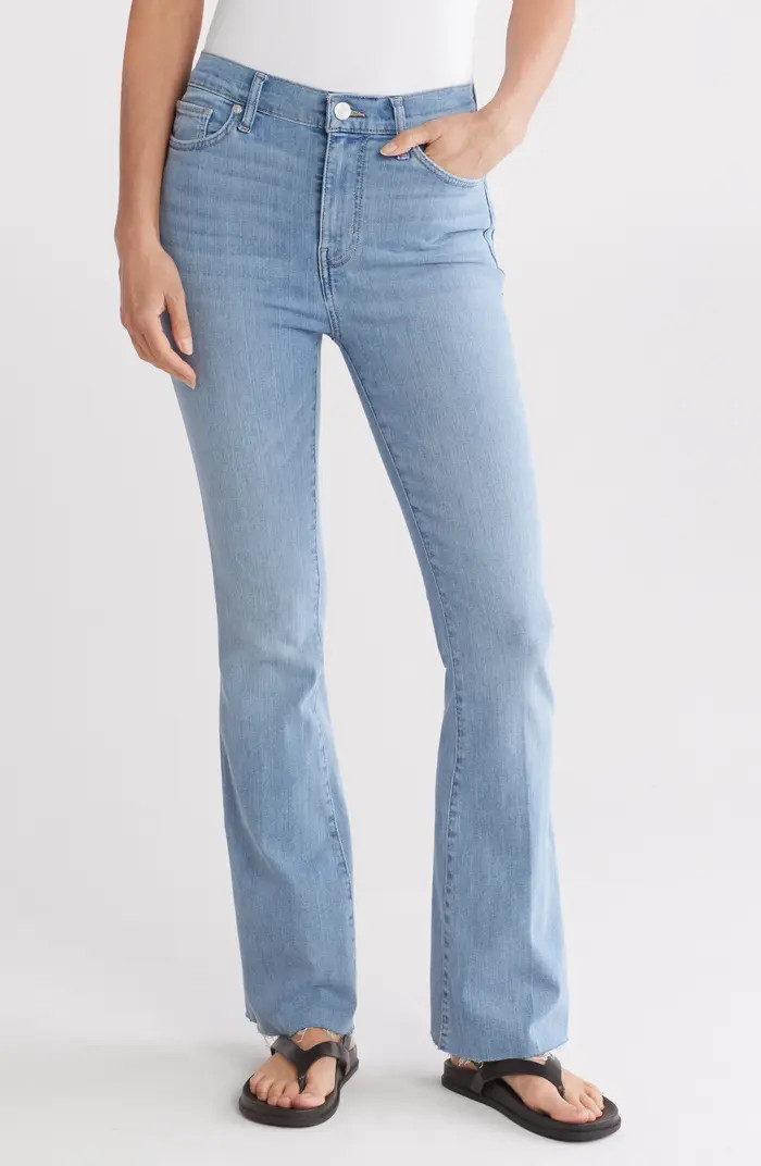 FRAME Le Easy High Waist Raw Hem Flare Jeans | Nordstromrack | Nordstrom Rack