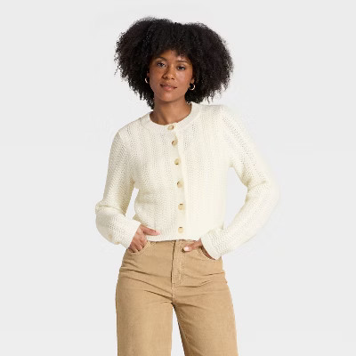 Women's Lace Stitch Cardigan Sweater - Universal Thread™ | Target