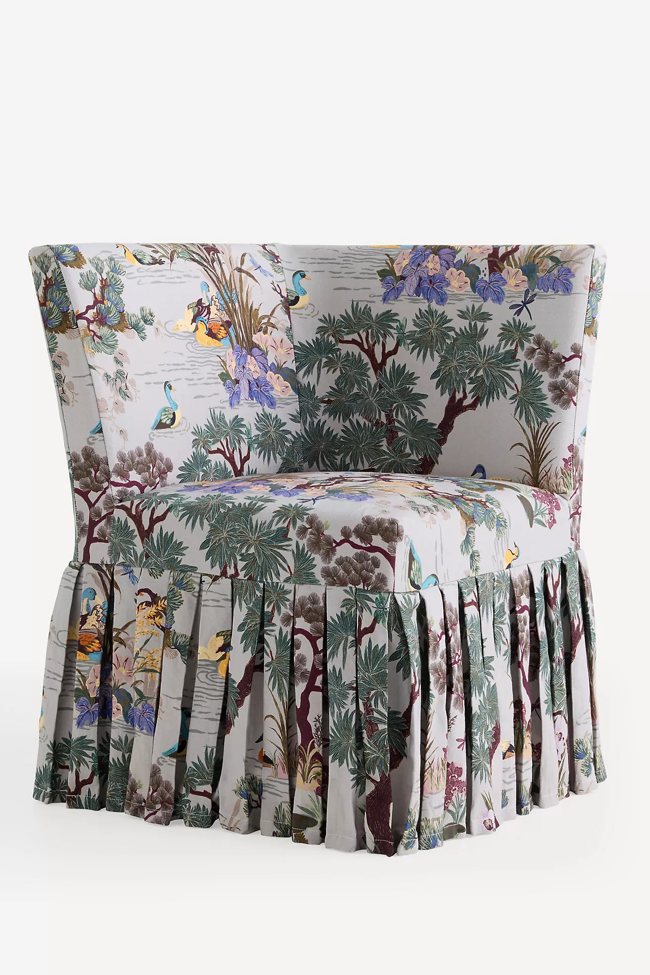 Layla Banquette Corner Chair Printed Ruffle Slipcover | Anthropologie (US)