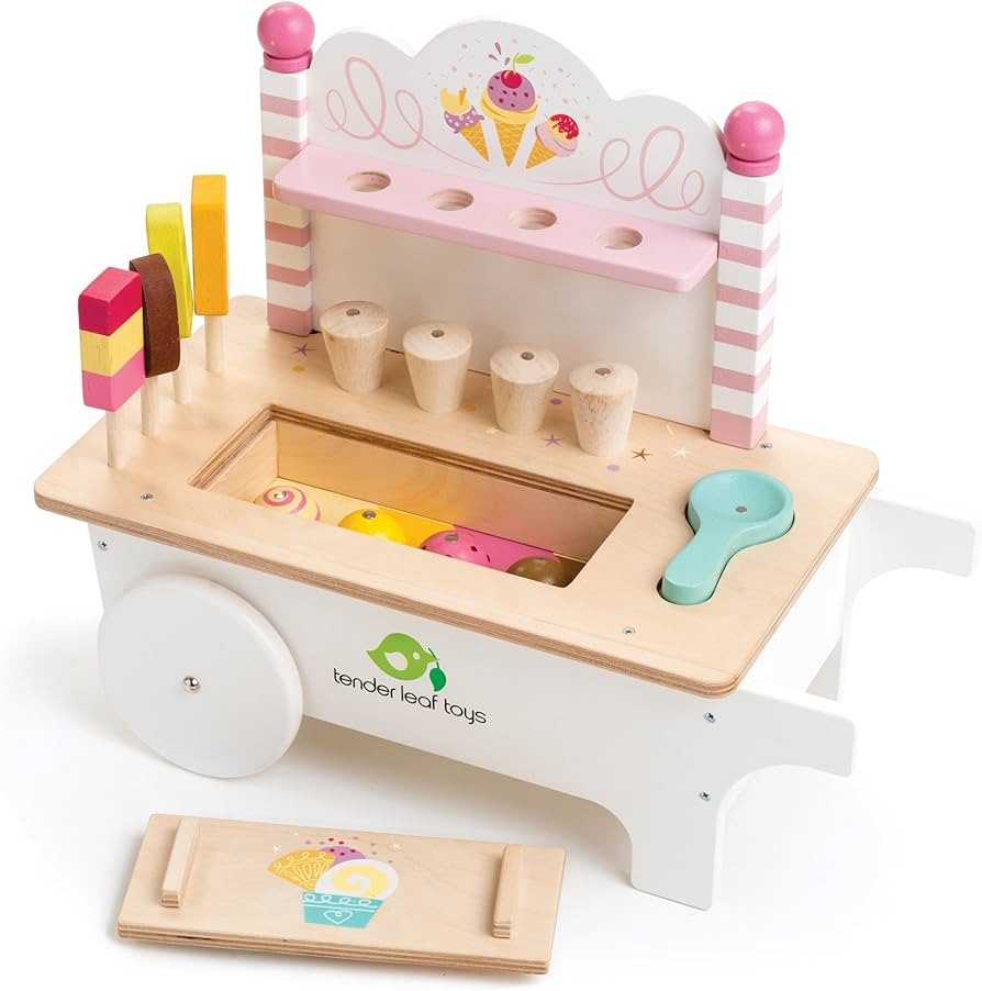 15 Pc Ice Cream Cart - Includes Ice Cream Cones, Popsicles, Scooper and Cart - Made with Premium ... | Amazon (US)