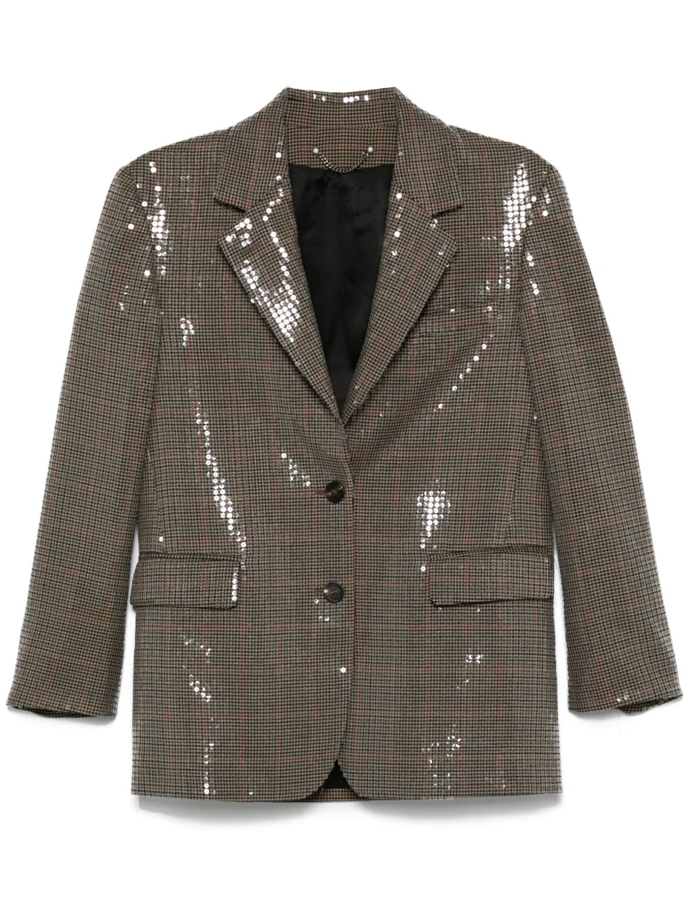 Golden Goose Houndstooth sequin-embellished Blazer  | Brown | FARFETCH AU | Farfetch Global