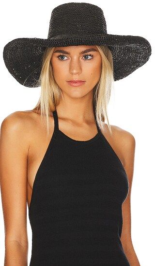 Coastal Raffia Hat in Black | Revolve Clothing (Global)