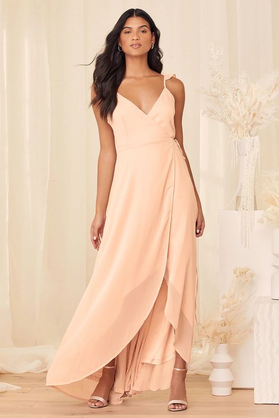 Here's to Us Blush Pink High-Low Wrap Dress | Lulus (US)